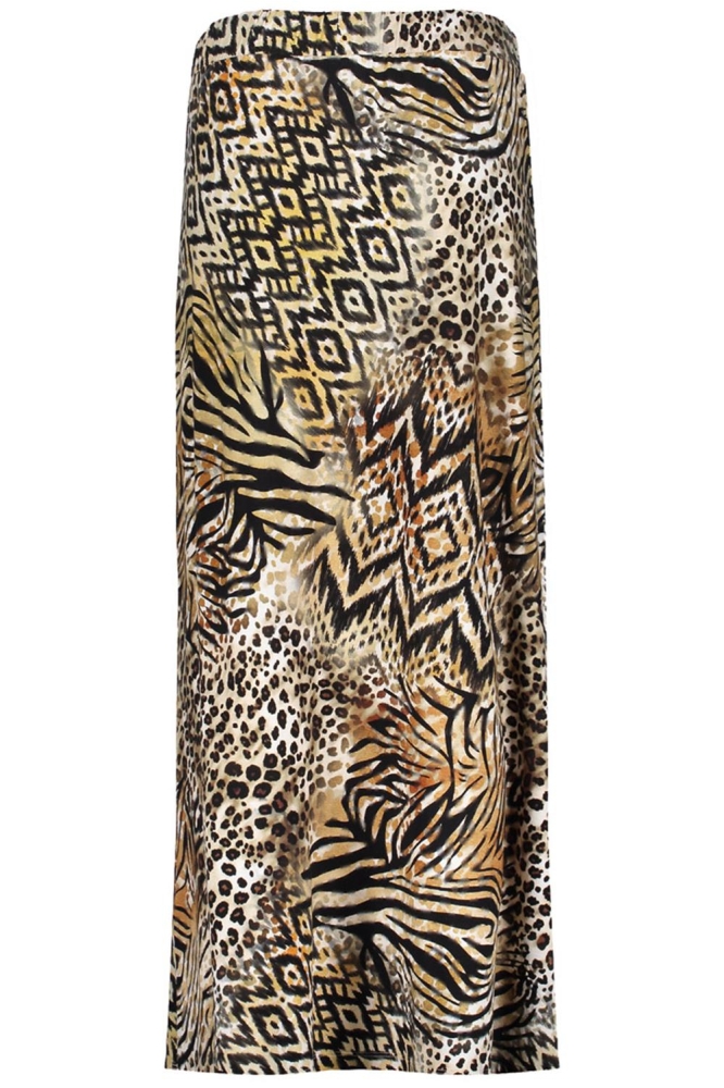 ISA JERSEY MAXI ROK MET PRINT 56352 60 000775 BROWN/BLACK